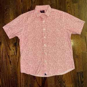 Untuckit light red floral short sleeve button up